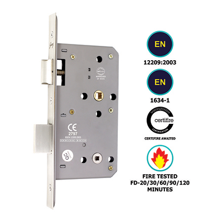 BATHROOM LOCK BODY DOUBLE THROW(78MM CENTRE)