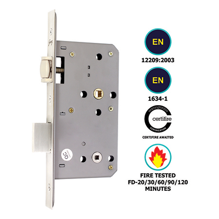 BATHROOM ROLLER LOCK BODY DOUBLE THROW (78MM CENTRE)