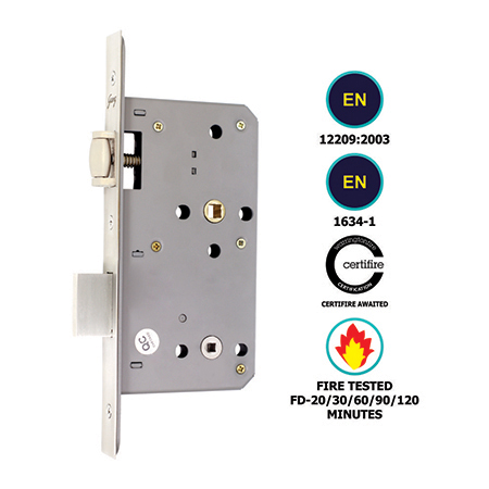 BATHROOM ROLLER LOCK BODY SINGLE THROW (78MM CENTRE)