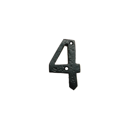 BLACK ANTIQUE NUMERAL SOLID 4”