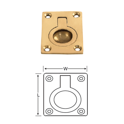 BRASS RING FLUSH PULL