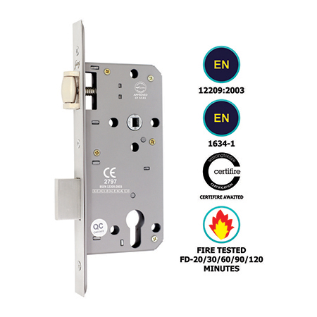 EURO PROFILE ROLLER LOCK BODY DOUBLE THROW (72MM CENTRE)