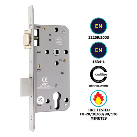 EURO PROFILE ROLLER LOCK BODY SINGLE THROW (72MM CENTRE)