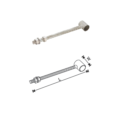 MILD STEEL GATE HANGER THREADED BAR TOP