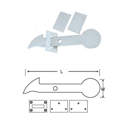 MILD STEEL GRAVITY CATCH FOR WOODEN POST