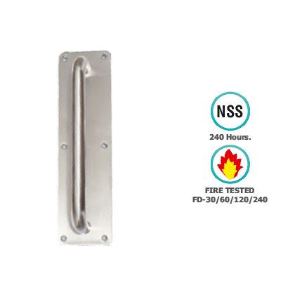 STAINLESS STEEL PULL HANDLE ON PLATE